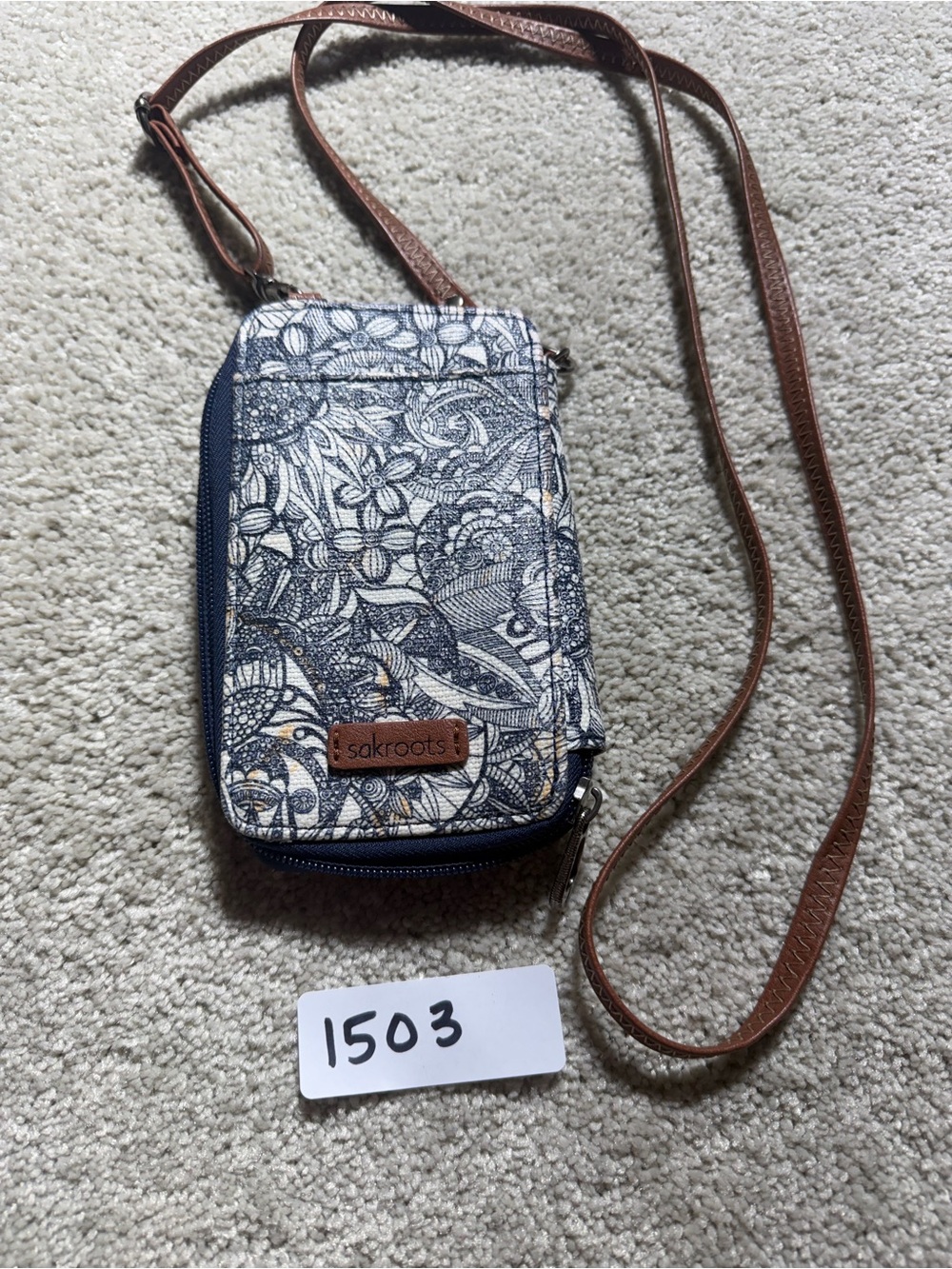 Sakroots Wallet Crossbody Smartphone Artist Circle Blue Spirit Desert Adjustable
